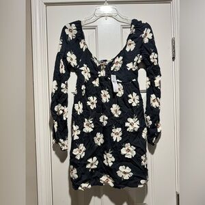 Floral Long Sleeve Dress, XS